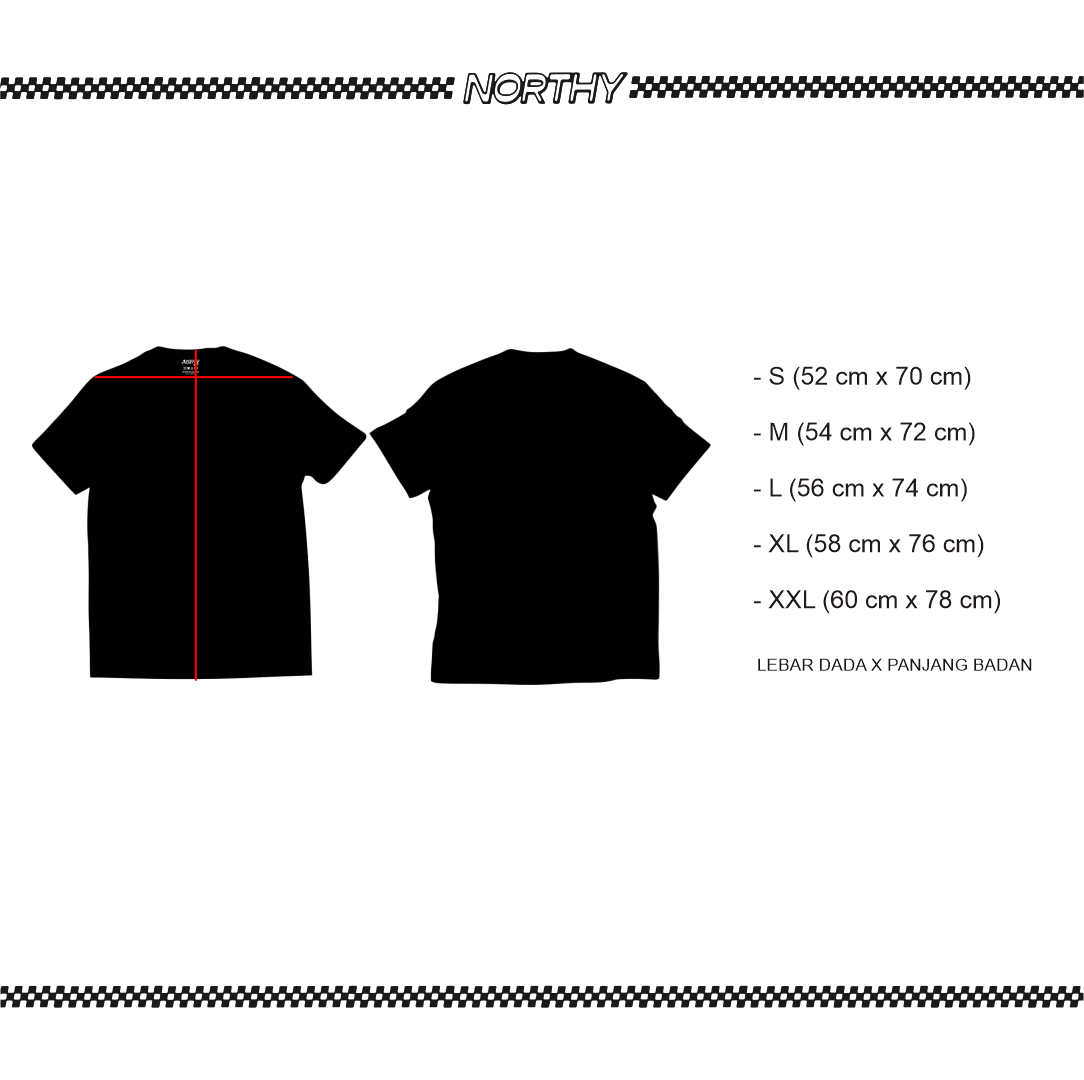 Northy-Tshirt Checker Flag Black