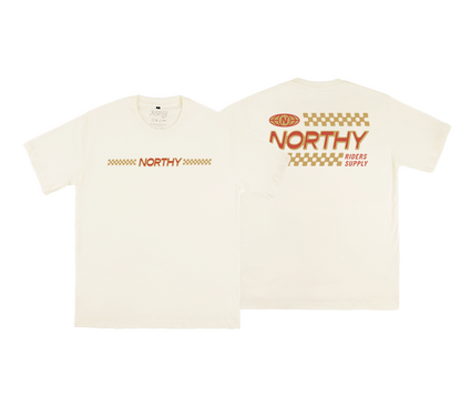 Northy-Tshirt Checker Flags White