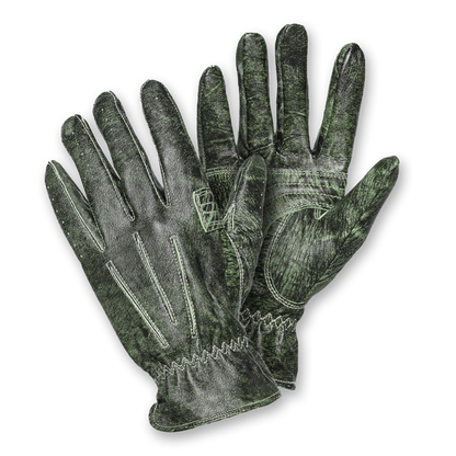 A pair of black leather gloves designed for riding, showing the palm and fingers with the brand name 'Nobleman' visible.