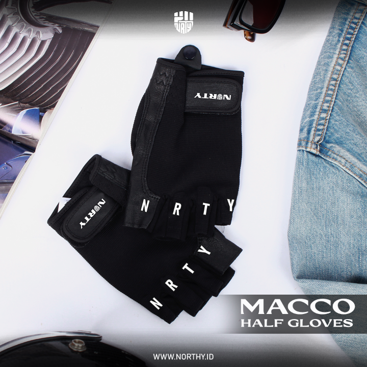 A pair of macco gloves on flatlay