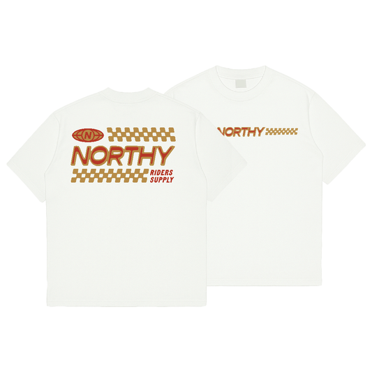 Northy-Tshirt Checker Flags White